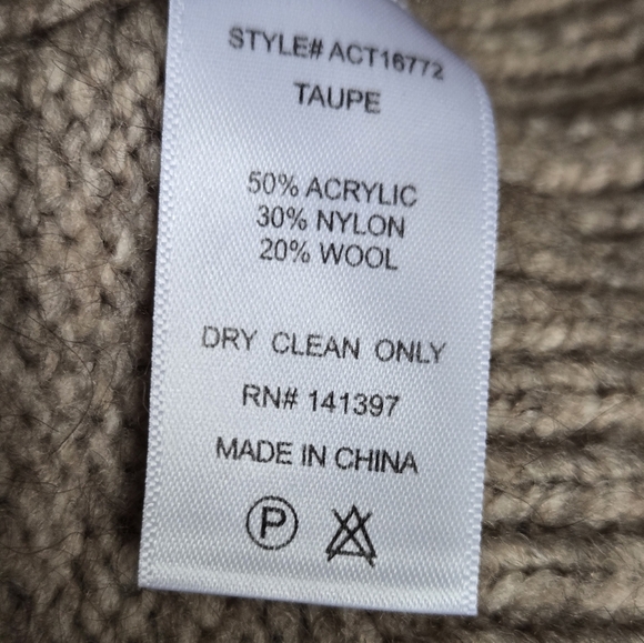 ASTR- The Label Dashwood Collar Puffed Sleeve Wool Sweater In Taupe. Size Medium - Picture 10 of 12